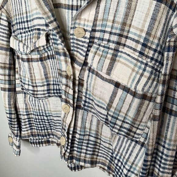Zara Plaid Crop Button Down Shirt - Picture 6 of 8